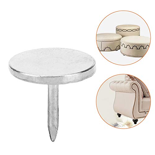 Riuulity Round Polstery Nagel Antique Möbel Zeichnung Pin 100pcs Handwerk für Wohnkultur Silbereisen (Durchmesser 9 mm * Gesamtlänge 8 mm) von Riuulity