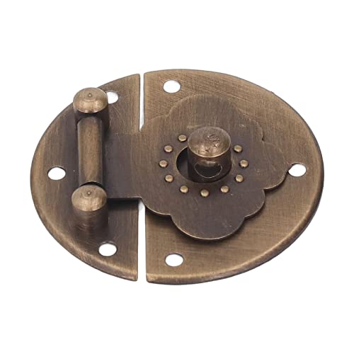 Riuulity Runde Prägende Kupfer -Hasp -Vintage Schloss für Hochzeitskarten Boxen Holzkasten Hardware für Dekorative Haspiten Schmuckschachtel Geschenkboxen (Bronze) von Riuulity