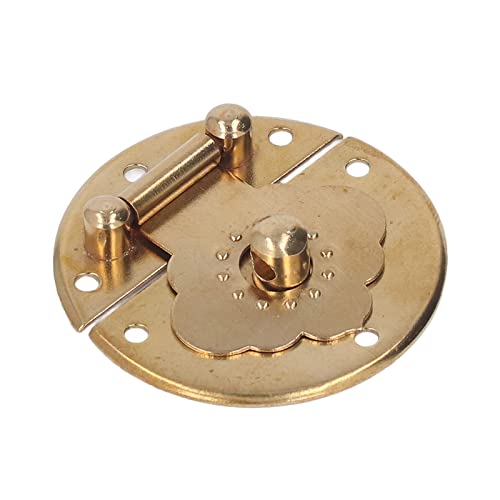 Riuulity Runde Prägende Kupfer -Hasp -Vintage Schloss für Hochzeitskarten Boxen Holzkasten Hardware für Dekorative Haspiten Schmuckschachtel Geschenkboxen (Messingfarbe) von Riuulity