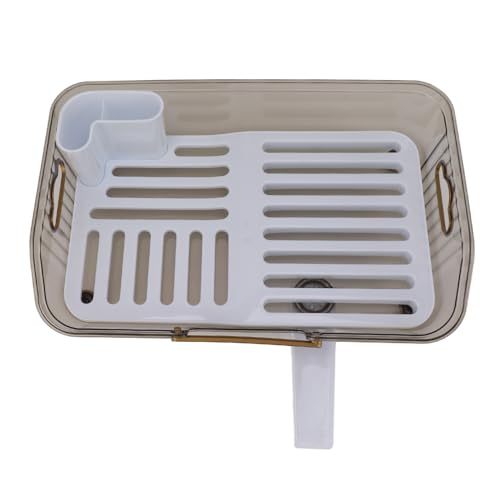 Riuulity Schüssel Trockener Rack, Rostbrichtes Schüssel Abflusser mit Abflussbrett Utensilhalter Großer Dishsprack -Set für Küchentheke von Riuulity