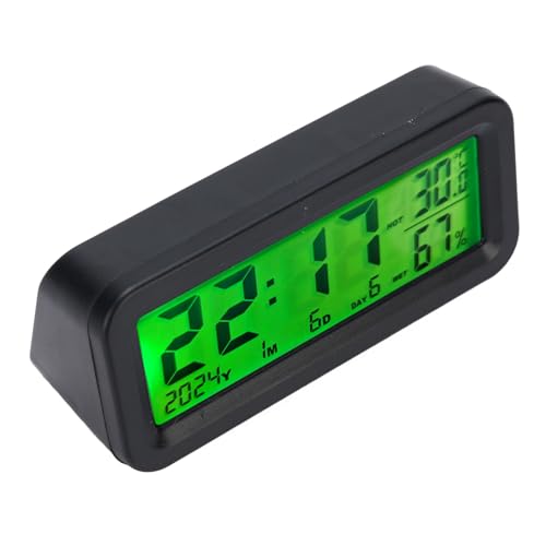 Riuulity Solarauto -Armaturenbrett Uhr Nacht Anzeige Backlight Temperaturfeuchtigkeit Messgerät für Autos Camping Grünblau Farben Bauchmuskeln Riuulity Solarauto -Armaturenbrett Uhr Nacht Anzeige Backlight Temperaturfeuchtigkeit Messgerät für Autos Camping Grünblau Farben Bauchmuskeln von Riuulity