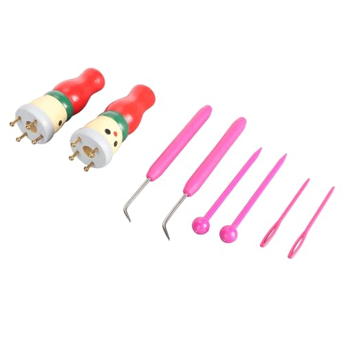 Riuulity Spool -Strickpuppe, Hand Gefertigtes Lustiges Strick -Kit für Kinderanfänger, mit 2 Holzpuppen, Haken, Nadeln, Stöcken, Idealem Weihnachts- und Neujahrsgeschenk, Riuulity Spool -Strickpuppe, Hand Gefertigtes Lustiges Strick -Kit für Kinderanfänger, mit 2 Holzpuppen, Haken, Nadeln, Stöcken, Idealem Weihnachts- und Neujahrsgeschenk, von Riuulity