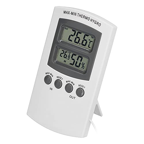 Riuulity Temperatur- und Luftfeuchtigkeitsmonitor Moderner LCD -Display kompaktes Thermometer für Gewächshaus und Gartenheime zu Hause von Riuulity