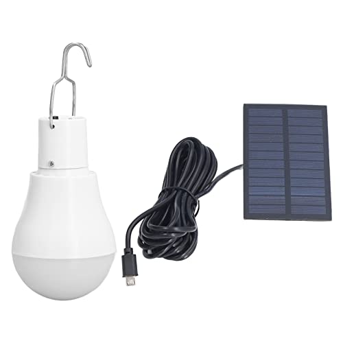 Riuulity USB-Solar-Glühbirne, LED-Glühbirne mit Haken, für Heimbeleuchtung, Camping, Kochen, Arbeiten, Lesen, Schuppen, Hühnerställe, Notfälle und Stromausfälle von Riuulity