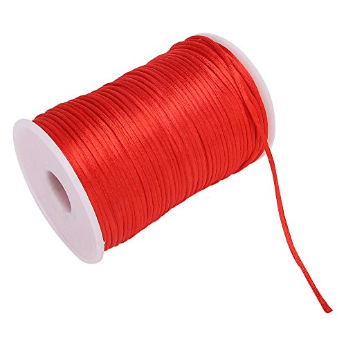 Satinschnur, 6,5 Cm, Nylon, Hochzeitsdekoration, Schnüre, Schmuck, Tisch, Stühle, Knotenschnur, Bänder, Accessoires, Kleidung, Perlenschnüre, Fäden (Groß Rot) von Riuulity