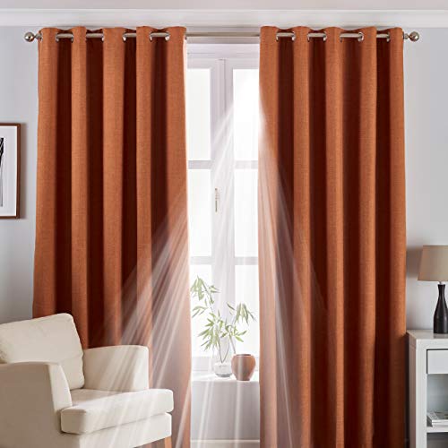 Riva Home Dämmerung Eyelet Vorhänge, Orange, 117 x 137cm von Riva Home