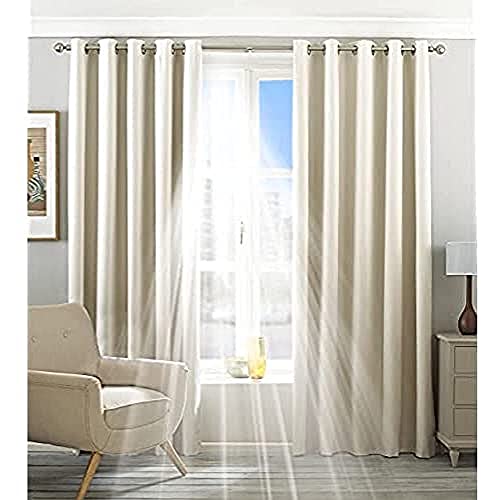 Riva Home Eclipse-Ringtop Eyelet Vorhang, Textil, Elfenbein, 117 x 137cm von Paoletti