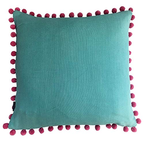 Riva Home Kissen mit Federfüllung, Viskose, blaugrün, 50 x 50cm (20" x 20") von Riva Home