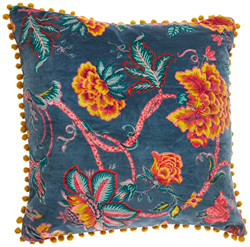 Riva Home Taronga Kissen mit Polyesterfüllung, Polyester, blau, 50 x 50cm (20" x 20") von Paoletti