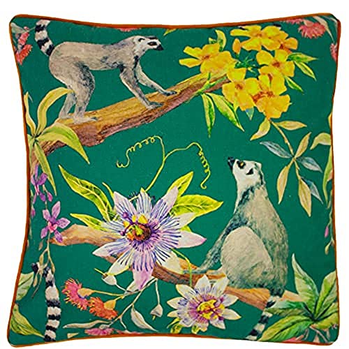 Paoletti Lemur Kissen mit Federfüllung, Mehrfarbig, 50 x 50cm (20" x 20") von Riva Home