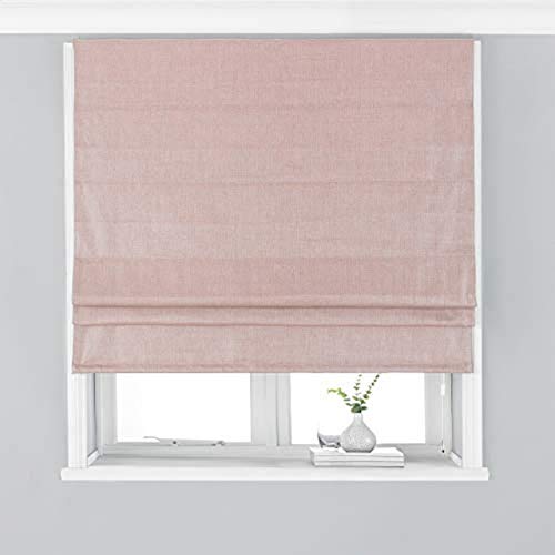 Riva Paoletti Atlantic Verdunkelung Raffvorhang - Blush Pink - Woven Twill Stoff - Temperaturregelung - Fertig (Armaturen Inklusive) - 100% Polyester - 153Cm Breite X 137 cm Tropfen (60" X 54" Zoll) von Paoletti