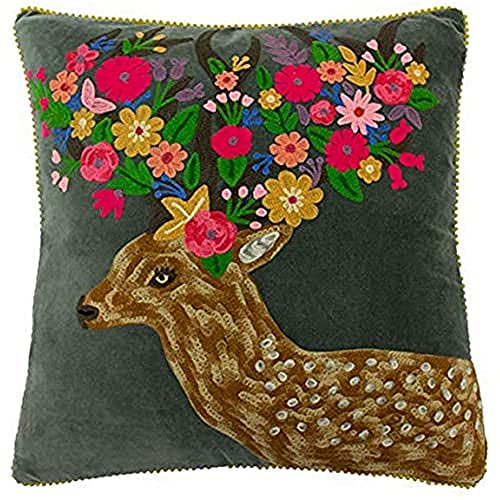 Riva Paoletti Deer 45X45 FEATH CUSH Grey, Grau, 45x45cm von Paoletti