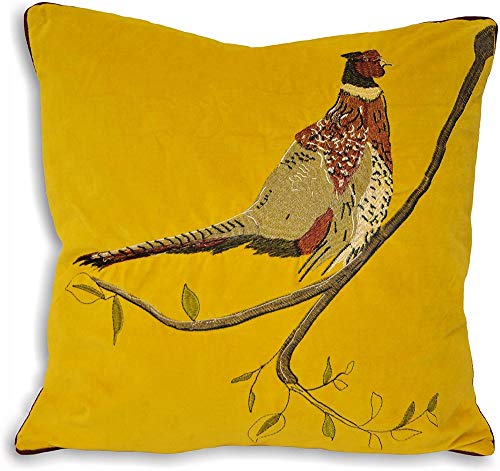 Riva Startseite Hunter Velvet Kissenbezug, Senf,45 X 45cm von Paoletti