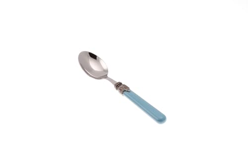 Rivadossi Sandro 1606CUT04 Tafellöffel-Set, 6 Stück - Classic - 100% Made in Italy, Handwerkskunst und Design, Edelstahl 18/10, hellblau von Rivadossi Sandro