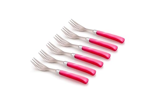 Rivadossi Sandro 7706FOD07 Kuchengabel-Set, 6 Stück, Jade-100% Made in Italy, Handwerkskunst und Design, Edelstahl 18/10, Rosa Rivadossi Sandro 7706FOD07 Kuchengabel-Set, 6 Stück, Jade-100% Made in Italy, Handwerkskunst und Design, Edelstahl 18/10, Rosa von Rivadossi Sandro