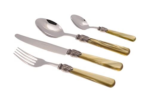 Rivadossi Elena Verde Besteck-Set für 4 Personen, 16-teilig, 100% Made in Italy, Handwerkskunst und Design – Edelstahl 18/10 von Rivadossi Sandro