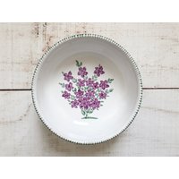 Handbemalte Keramik Schale Violett Lila Blume von RivagesNostalgiques