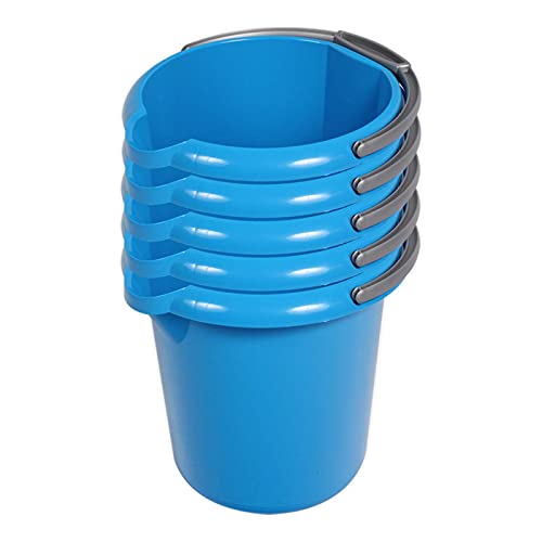 Putzeimer azur - 5 Stück mit Ausguss und Skala, 5 Liter - Eimer rund, Wassereimer Kunststoff, Haushaltseimer Plastik Putzeimer azur - 5 Stück mit Ausguss und Skala, 5 Liter - Eimer rund, Wassereimer Kunststoff, Haushaltseimer Plastik von Rival