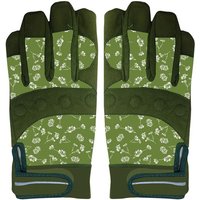 2 Stück Rivanto® Garten Handschuhe gemustert Größe L, Bodenhandschuhe für Garten und Beet, Arbeitshandschuhe mit Klettverschluss, atmungsaktiv von Rivanto