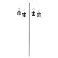 2 Stück Rivanto® Windlichtpalme mit 4 Windlichtern, Ø 62 x H143 cm, Metallstiel mit 4 Metalldrähten und Windlichtern, Gartendekoration, Gartenlicht von Rivanto