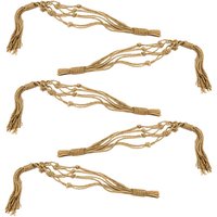 5 Stück Rivanto® Blumenampel Makramee Seil für hängende Töpfe Gesamtlänge 170 cm für Blumenschalen bis 35 cm Durchmesser beige von Rivanto