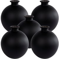 5 Stück Rivanto® Vase Artemis S matt schwarz Glas Ø16x18cm Blumenvase aus Glas, Blumentopf von Rivanto