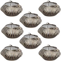 8 Stück Rivanto® Teelicht Janne L antiquität gold Metall 10x10x6cm von Rivanto
