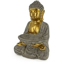 Buddha, sitzend mit Vogelbad | Rivanto® von Rivanto