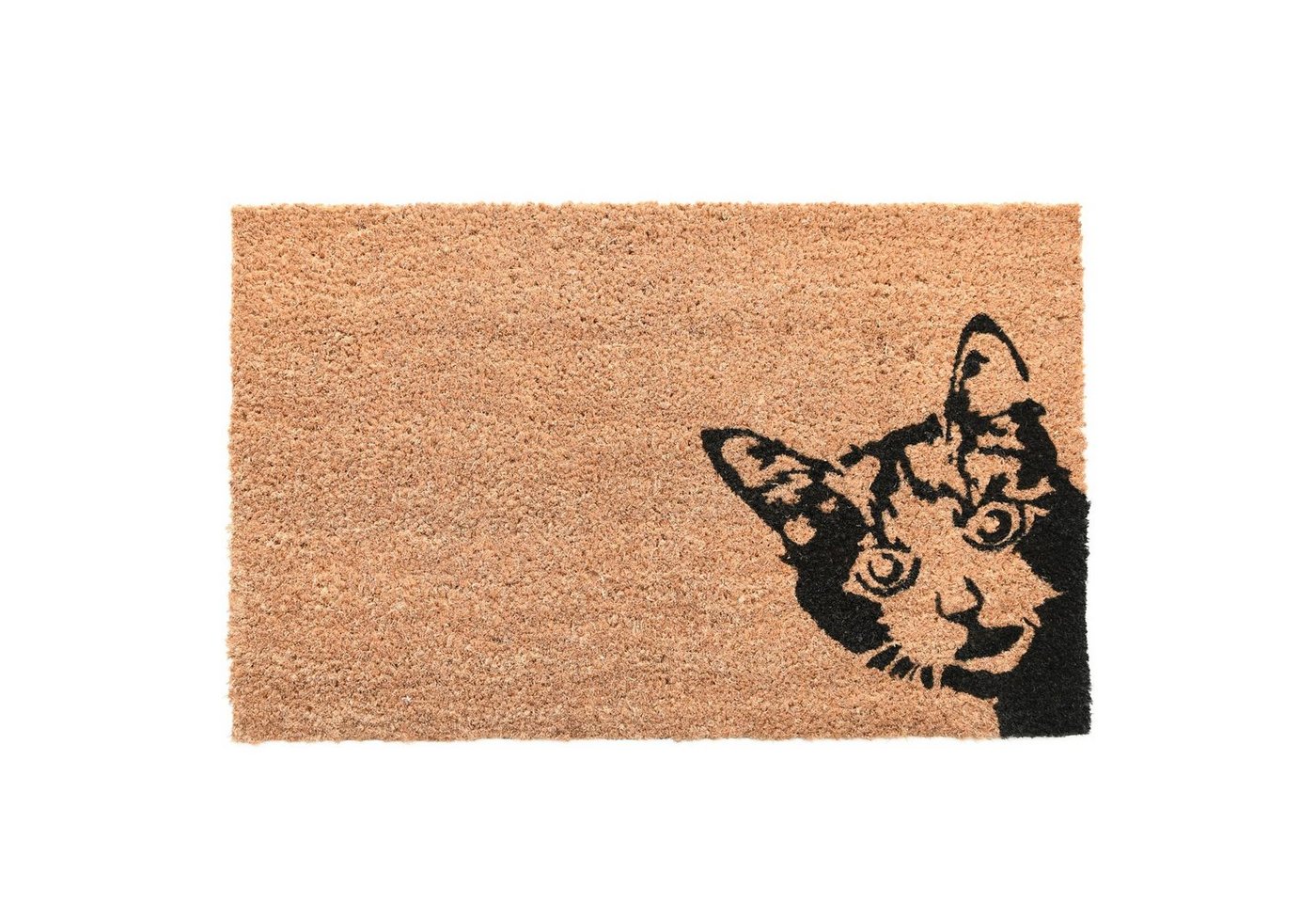 Fußmatte, Rivanto, Kokosmatte Kuckuck! Katze aus Kokosfaser/Kunststof, 60 x 40 x 1.5 cm von Rivanto
