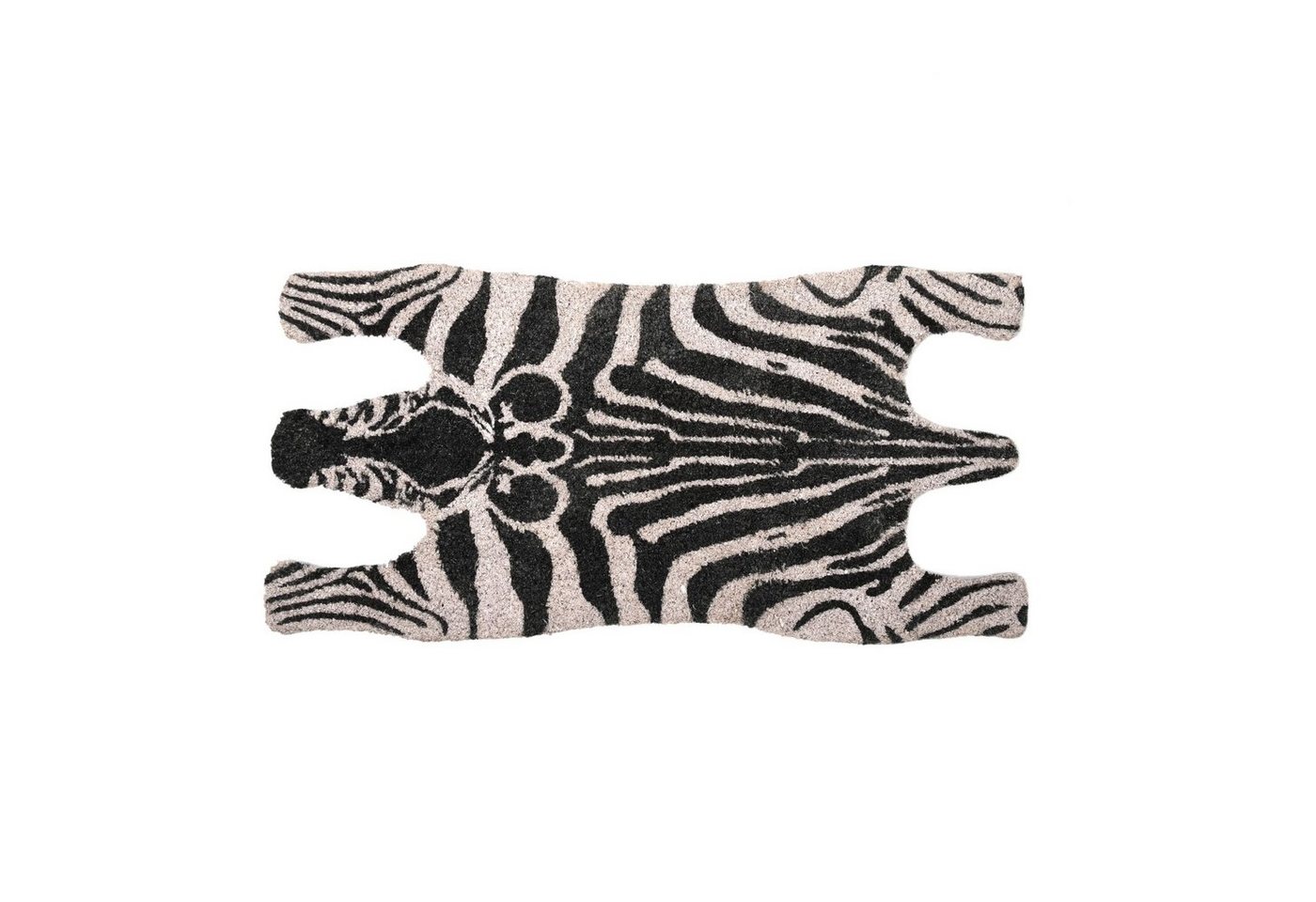Fußmatte, Rivanto, Türmatte mit Zebra-Motiv aus Kokosfasern, L38 x B 75 cm 2 cm dick von Rivanto