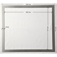 Kochfeld Adapterrahmen aus Edelstahl, 61 x 54 x 0,1cm von Rivanto