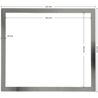 Kochfeld Adapterrahmen aus Edelstahl, 62,2 x 55,2 x 0,1cm von Rivanto