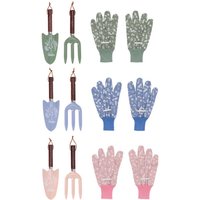 Rivanto® 3-tlg. Set Gartengeräte mit Handschuhen, Handschaufel & Handharke für Indoor/Outdoor, Gartenhandschuhe mit Gartenschaufel und Harke von Rivanto