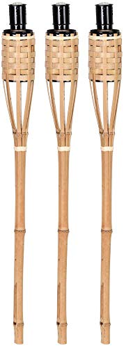 Rivanto® 3er Fackel Set Bambus, Ø 6,1 cm, Höhe 63 cm, tolle Gartendekoration aus Bambusholz, Gartenfackeln, Beleuchtung von Rivanto