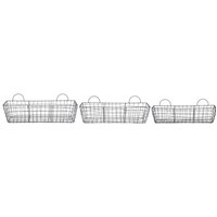 Rivanto® 3er Set Drahtkörbe mit Aufhänge-Haken, 52,8 x 13,4 x H13,4 cm, länglich, aus Eisendraht, in 3 verschiedenen Größen von Rivanto