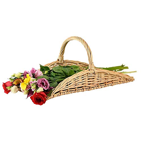 Rivanto® Blumen- und Kräuterpflückkorb aus Weidenzweigen, L52 x B23,5 x H27 cm, zum Blumenpflücken von Rivanto