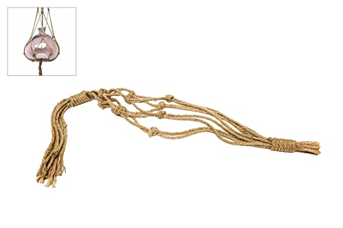 Rivanto® Blumenampel Makramee Seil für hängende Töpfe Gesamtlänge 170 cm für Blumenschalen bis 35 cm Durchmesser beige von Rivanto