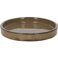 Rivanto® Blumentopf Untersetzer groß glasiert grau Ø 25,5 cm, H3,5 cm Keramik Terracotta von Rivanto