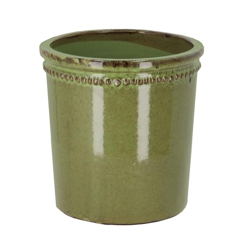 Rivanto® Blumentopf groß glasiert grün Ø 25 x H25 cm Pflanztopf Keramik Terracotta von Rivanto