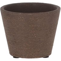 Rivanto® Blumentopf unglasiert braun Ø9cm aus Terracotta, natürlicher Pflanztopf mit Füßchen, klein von Rivanto