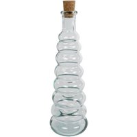 Rivanto® Dekovase Bolas Glasvase mit Korken Glasflasche mit Korken Glas 6x6x18 cm transparent Glas von Rivanto