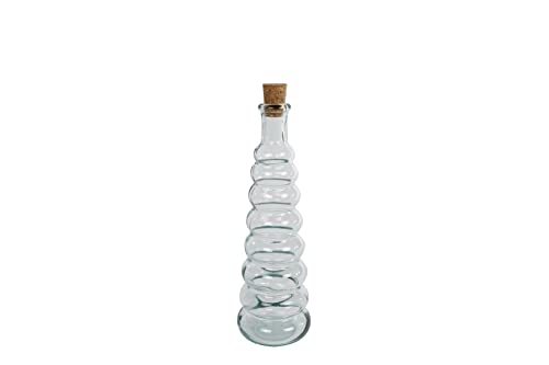 Rivanto® Dekovase Bolas Glasvase mit Korken Glasflasche mit Korken Glas 6x6x18 cm transparent Glas von Rivanto