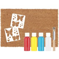 Rivanto® Do-It-Yourself Türmatten Set, Motiv Schmetterlinge, 60 x 40 x 1,5 cm Kokosfaser Fußmatte von Rivanto