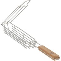 Rivanto® Edelstahl Grill-Gemüsekorb mit Eschenholz-Griff, Länge 49 cm von Rivanto