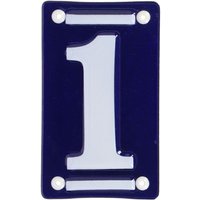 Rivanto® Emaille Hausnummer 1 wetterfeste Eisenziffern 7 x 0,5 x12 cm für Hausnummernschild von Rivanto