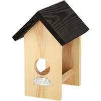 Rivanto® Erdnussbutterhaus 14,0 x 15,0 x 21 cm aus Kiefernholz, Natur, Vogelfutterhaus für 1 Glas, ohne Vogelfutter von Rivanto