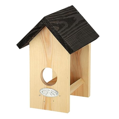 Rivanto® Erdnussbutterhaus 14,0 x 15,0 x 21 cm aus Kiefernholz, Natur, Vogelfutterhaus für 1 Glas, ohne Vogelfutter von Rivanto