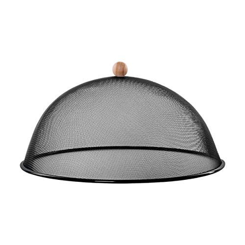 Rivanto® Fliegenhaube Schwarz Ø 43 cm Tellerglocke mit Trageknauf, Teller Abdeckung für Lebensmittel beim Grillen von Rivanto