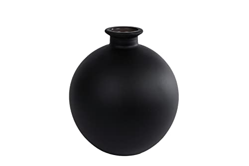 Rivanto® Glas Vase Artemis S matt schwarz Ø16 x 18 cm Blumenvase, Dickes Glas, robuster Blumentopf von Rivanto