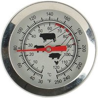 Rivanto® Grill- Fleischthermometer mit Gartemperatur-Skala, Edelstahlgehäuse, Länge 14 cm, Ø 5,5 cm von Rivanto